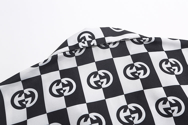 Interlocking G Checkerboard Print