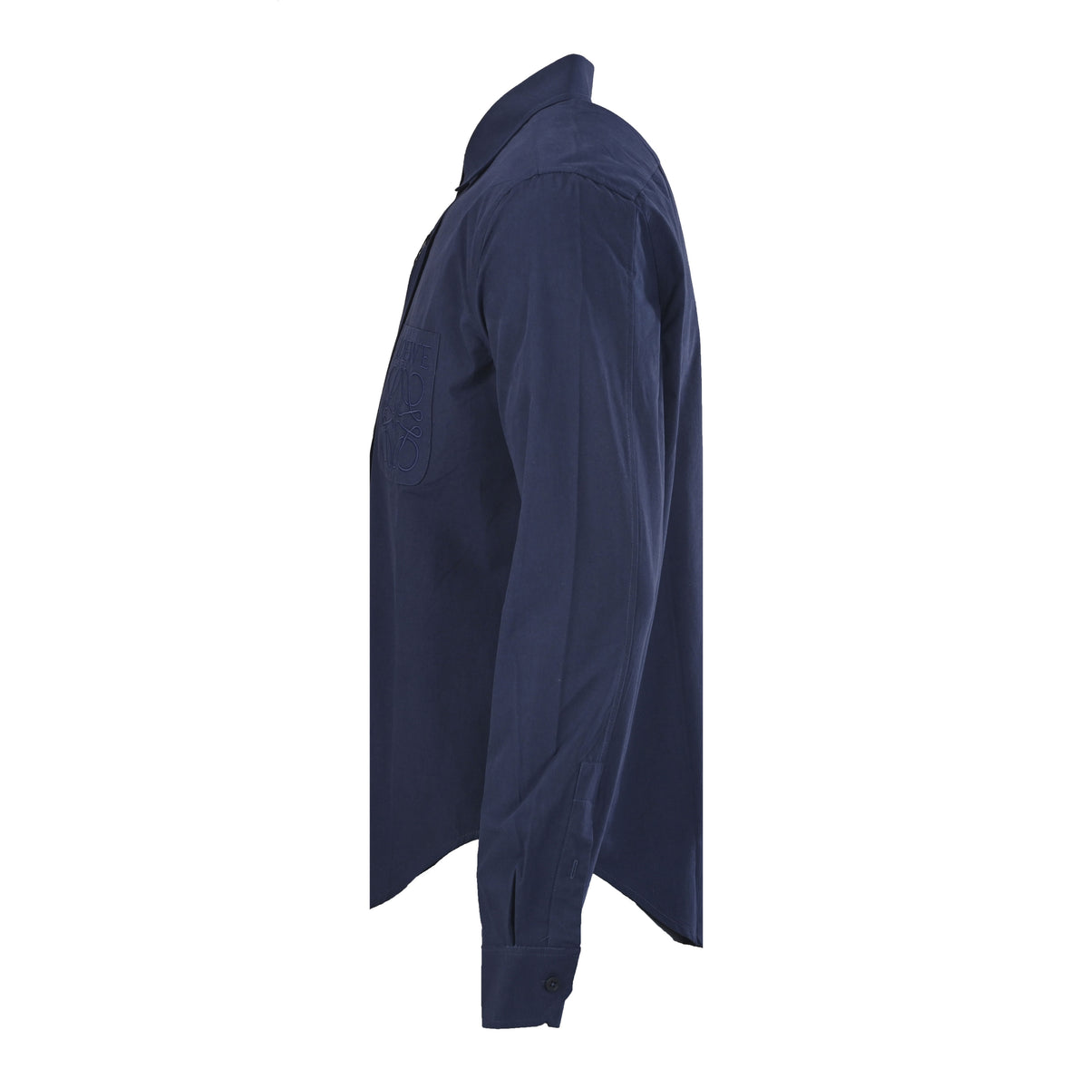 Anagram-Embroidered Poplin Navy Blue