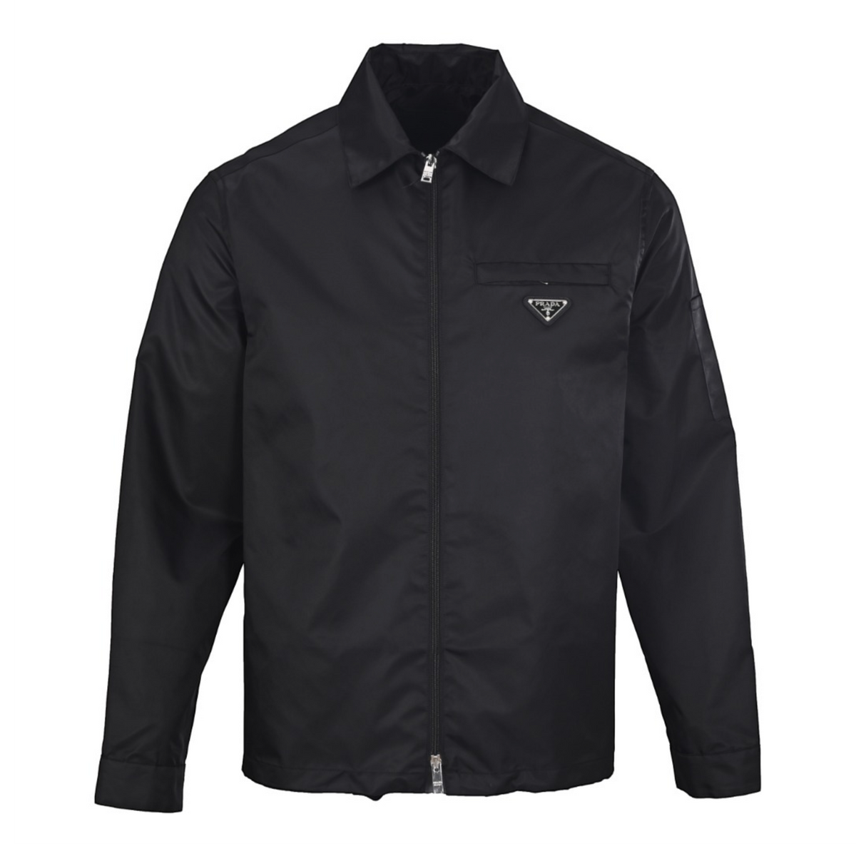 Re-Nylon Logo Plaque Blouson Black