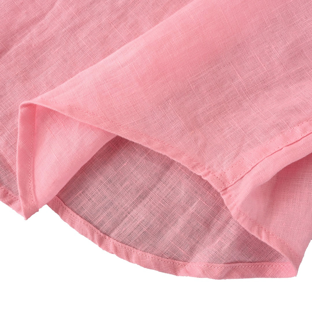 Linen Button-Down Shirt Light Pink