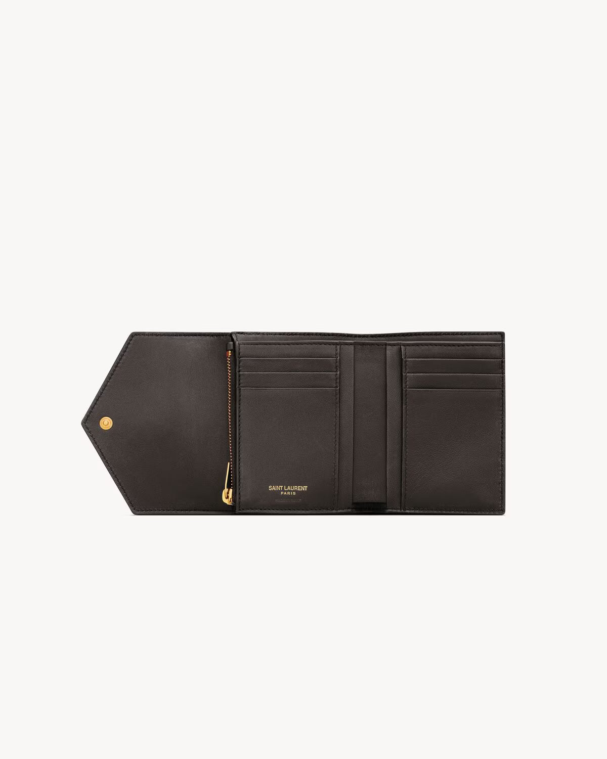 Saint Laurent Cassandre Matelassé Compact Tri-Fold Wallet in Quilted Lambskin