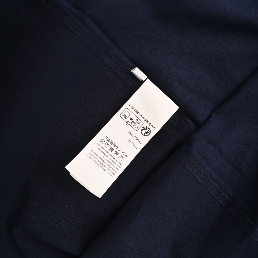 Anagram-Embroidered Poplin Navy Blue