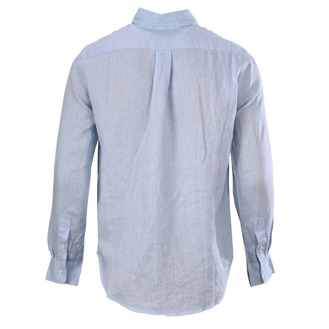Linen Button-Down Shirt Light Blue