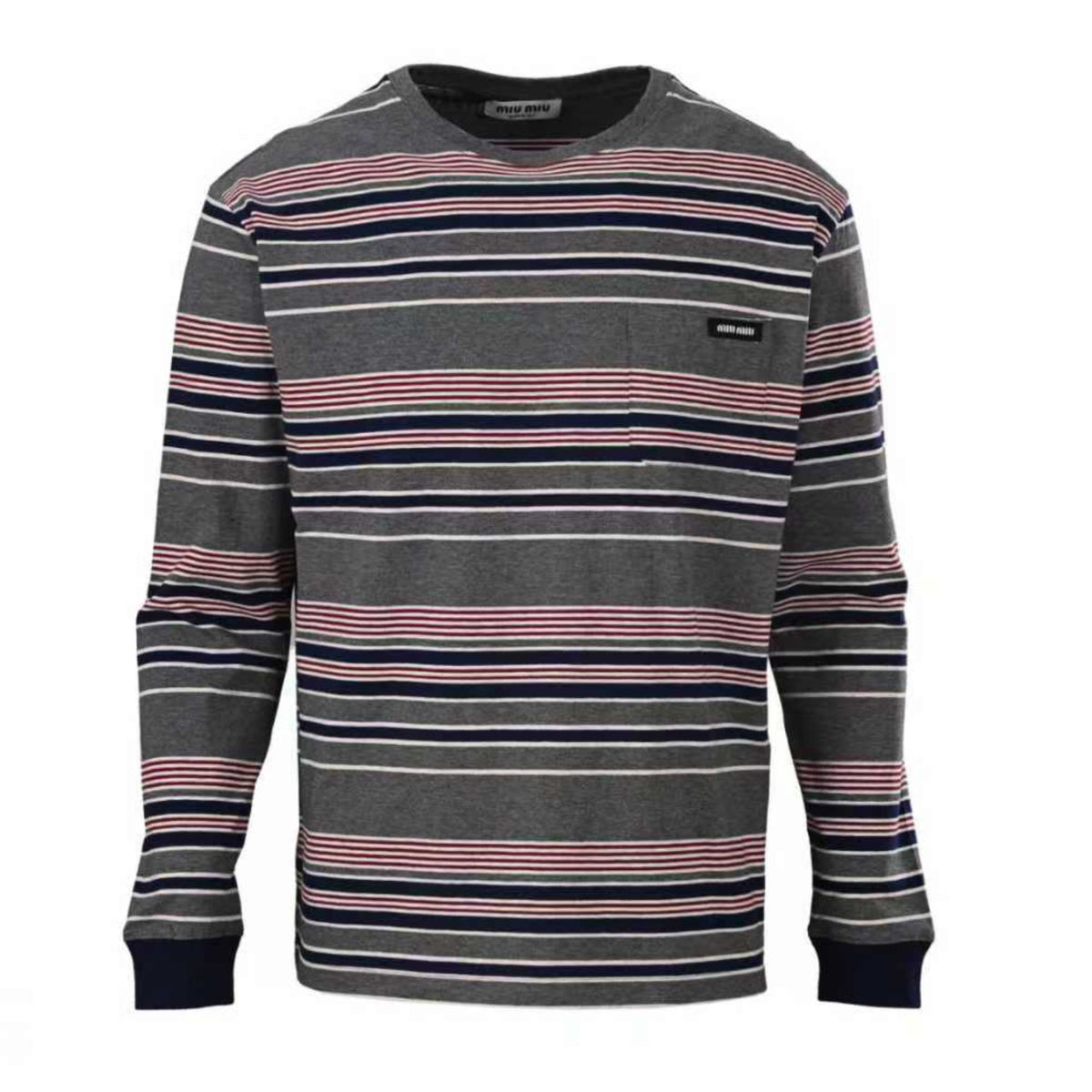 Striped Pocket Grey, Navy & Red