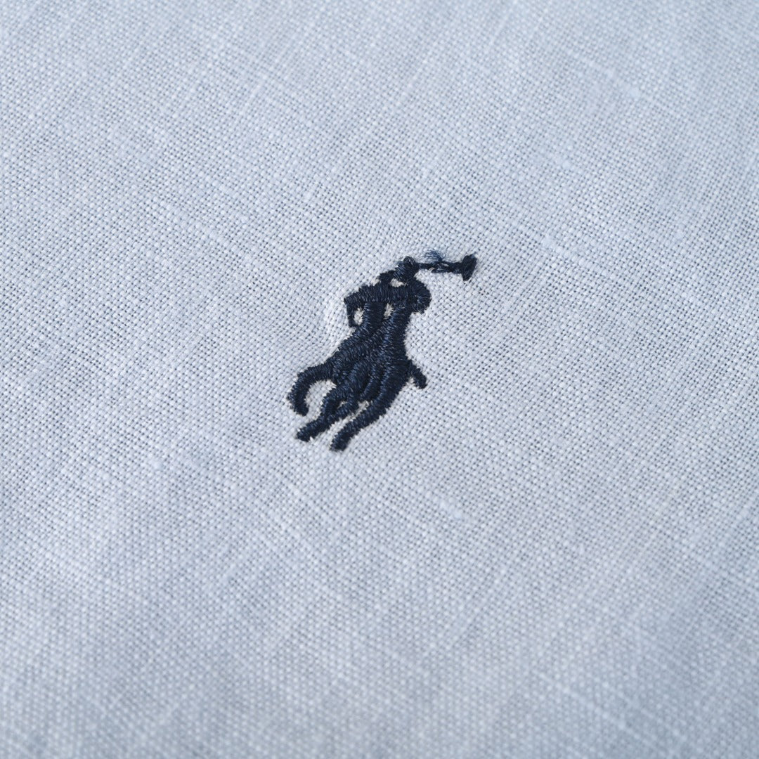 Linen Button-Down Shirt Light Blue