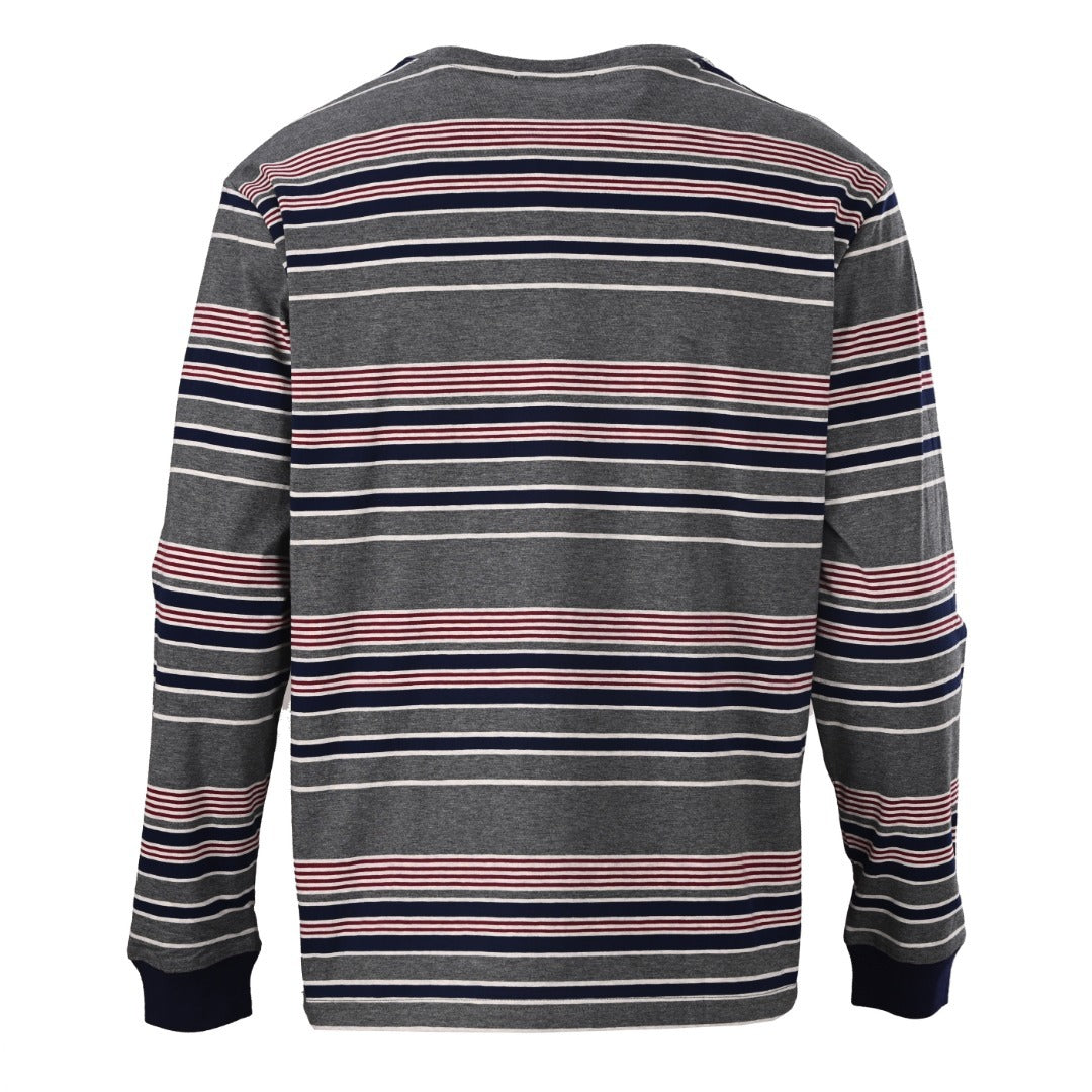Striped Pocket Grey, Navy & Red