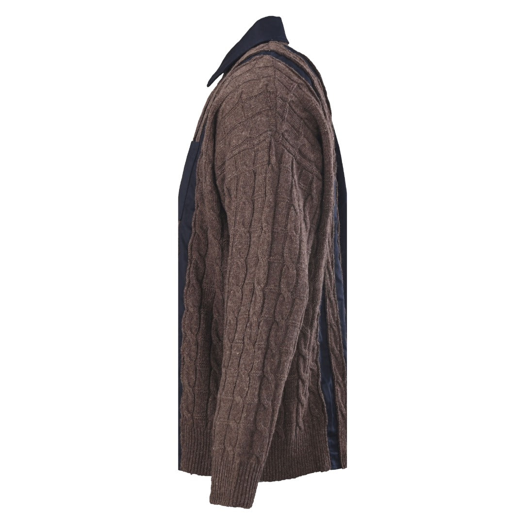 Cable-Knit Hybrid Navy Brown