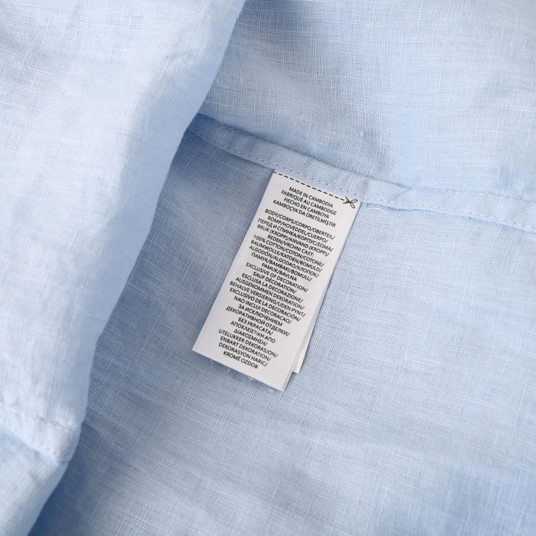 Linen Button-Down Shirt Light Blue