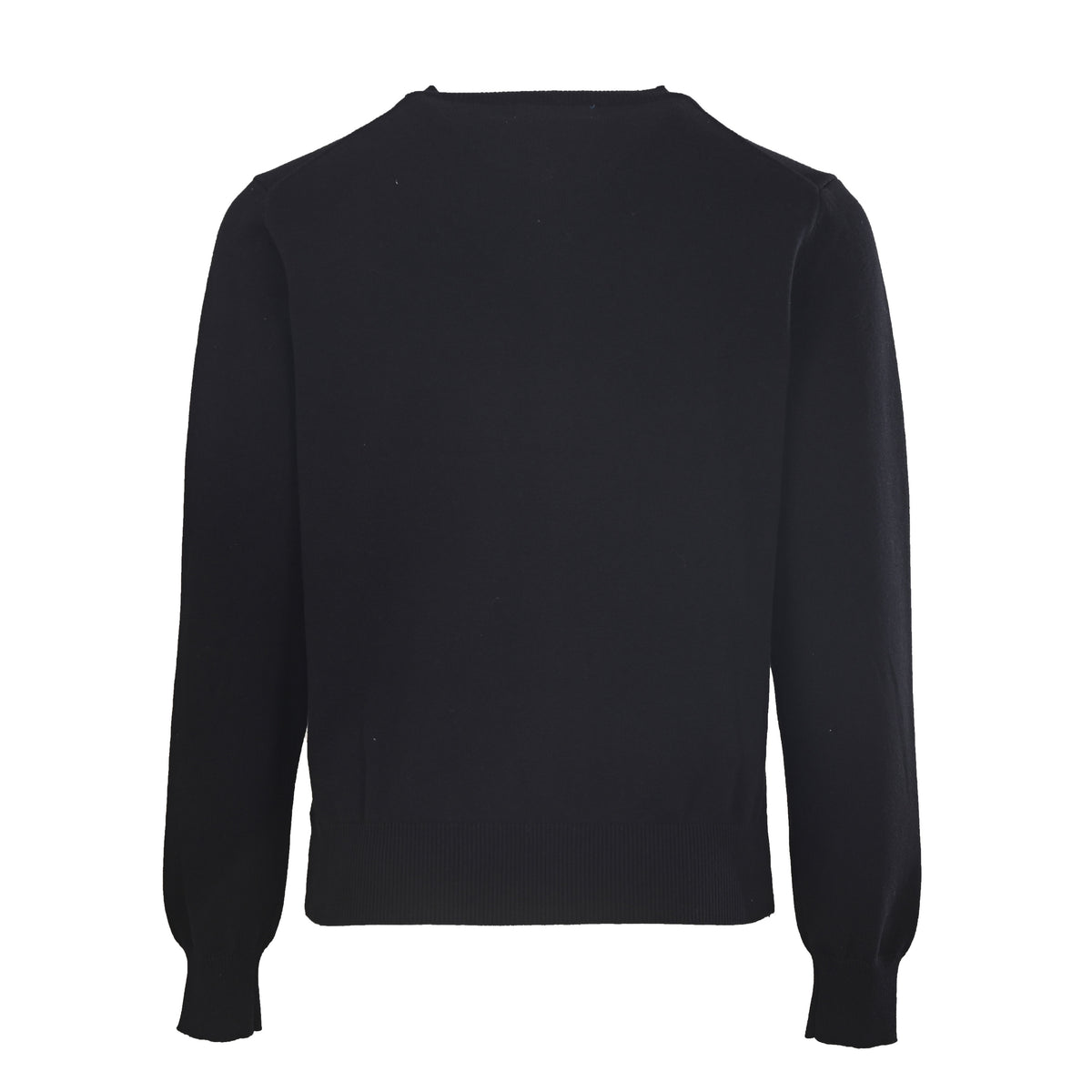 Stretch Cotton-Blend Crewneck Cardigan Polo Black