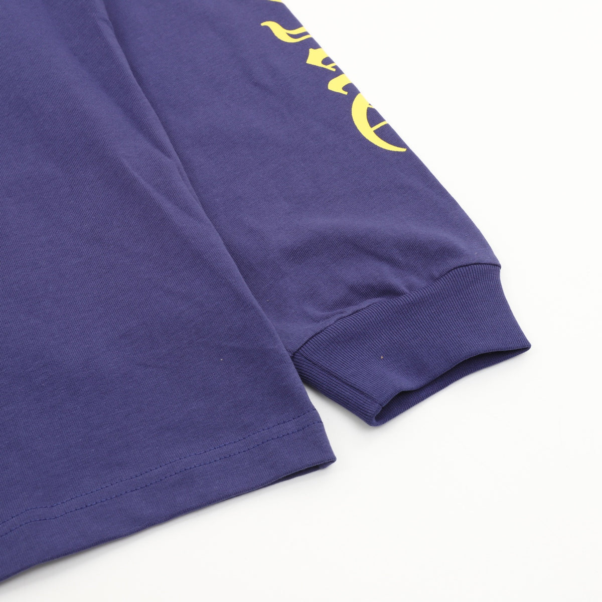 Dagger Gothic Long Sleeve Pocket T-Shirt Navy & Yellow