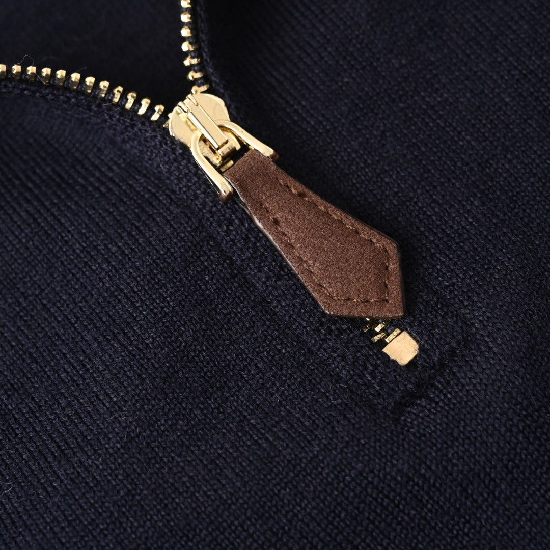 Cashmere Half-Zip Navy Blue