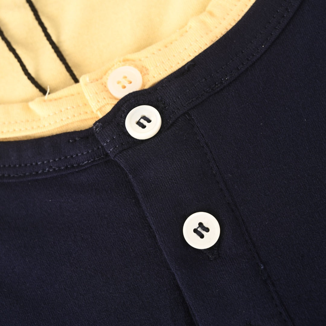Layered Jersey Henley Blue