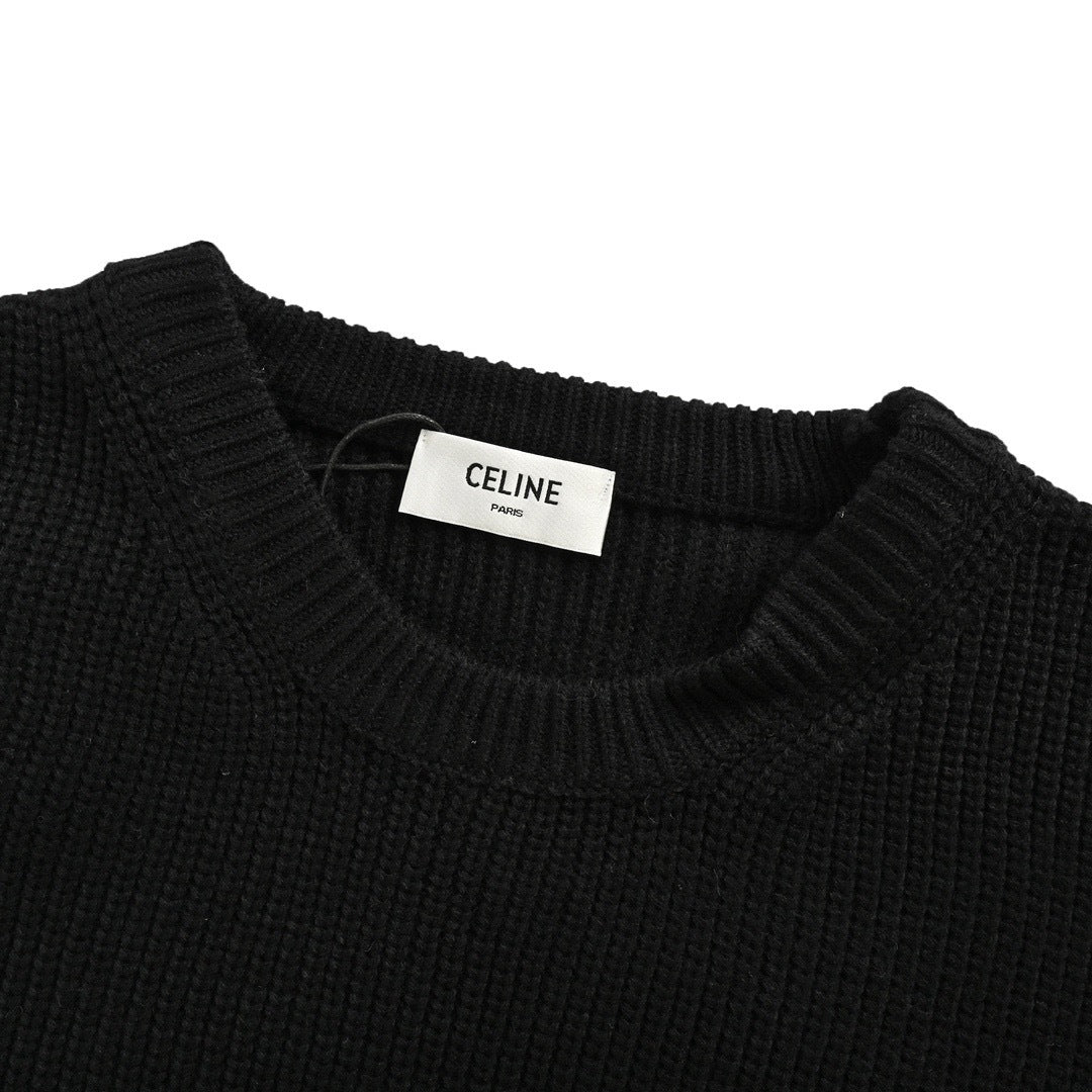 Oversized Ribbed Wool Black