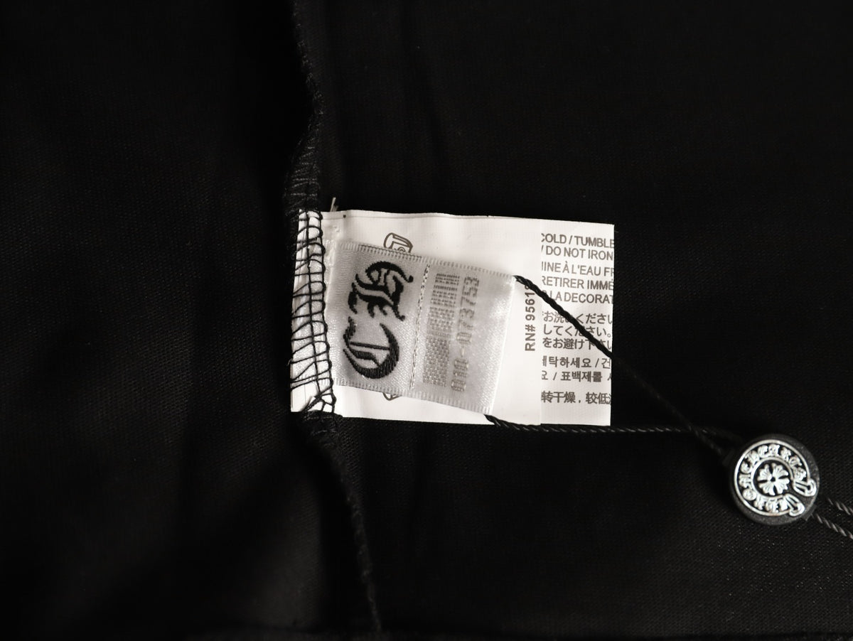 Neck Logo Long Sleeve Pocket T-Shirt Black & Blue