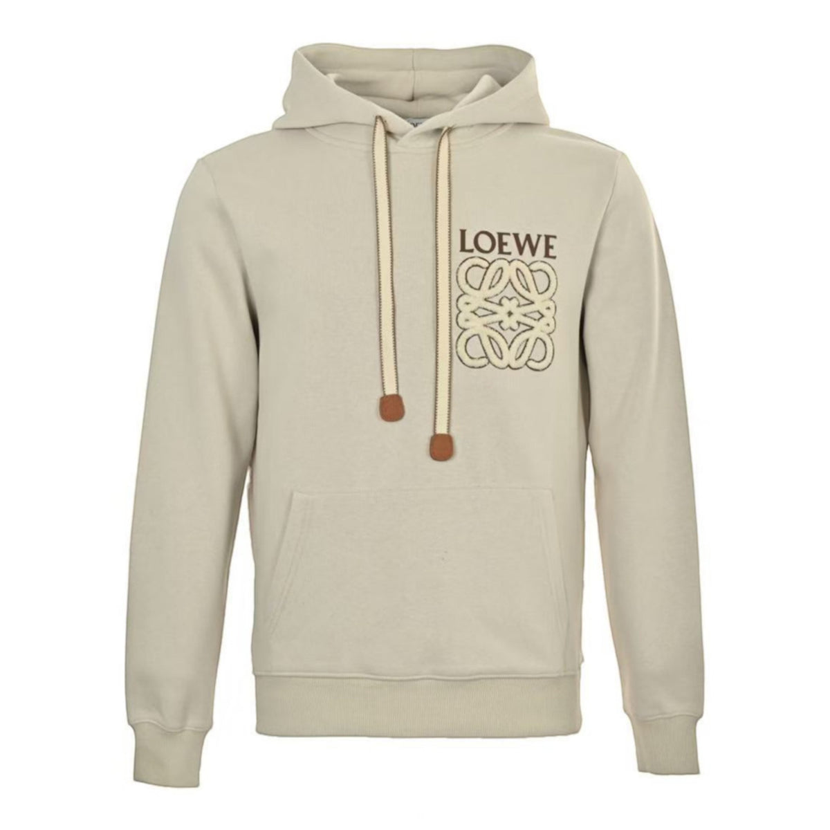 Anagram Patch Hoodie Beige