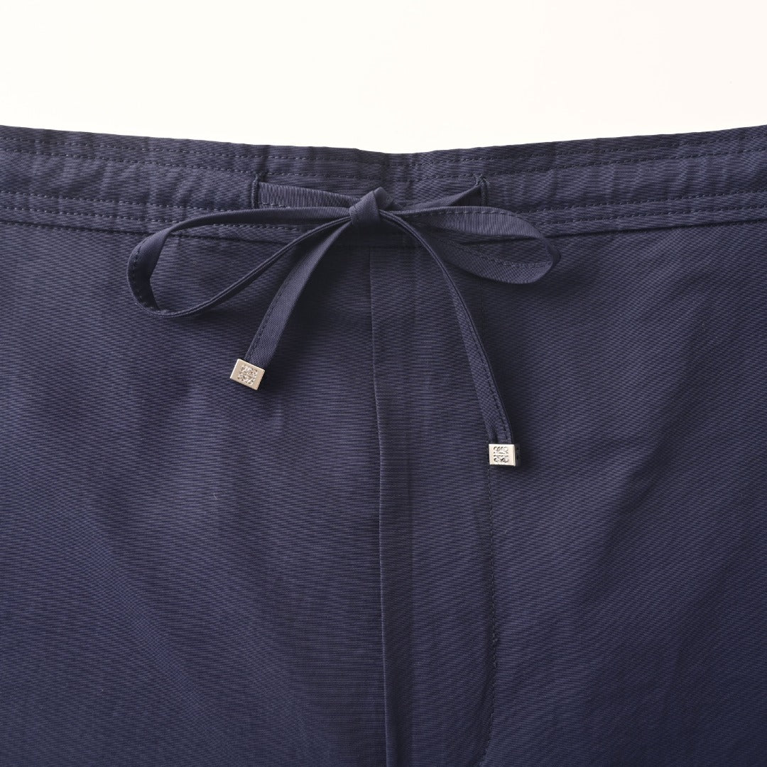 Wide-Leg Drawstring Navy Blue
