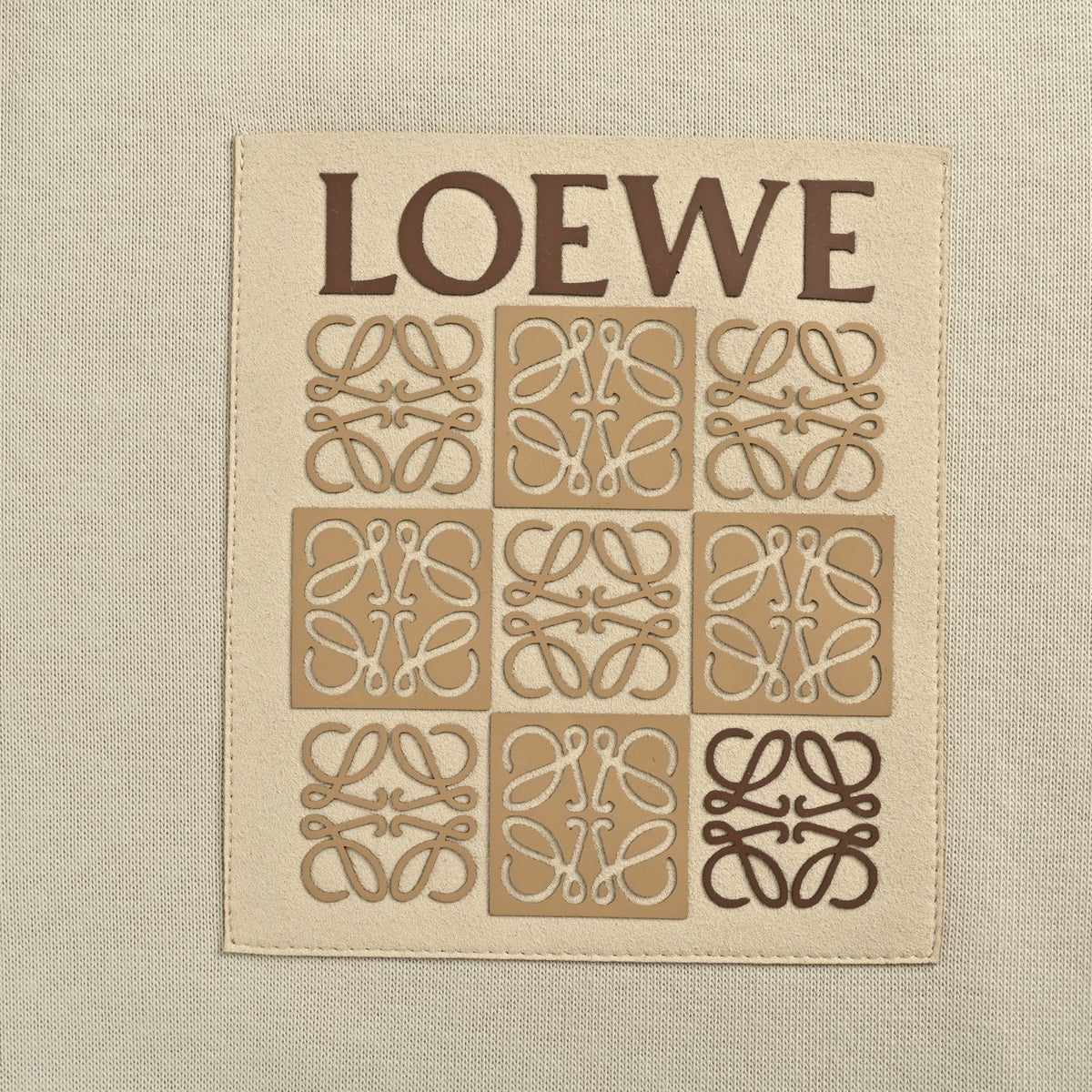Anagram Puzzle Patch Hoodie Cream