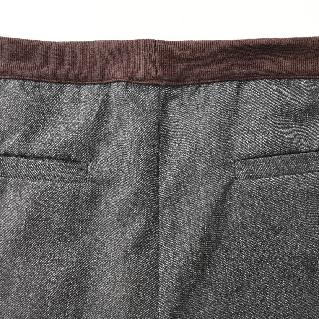 Pinstripe Wide-Leg Dark Grey