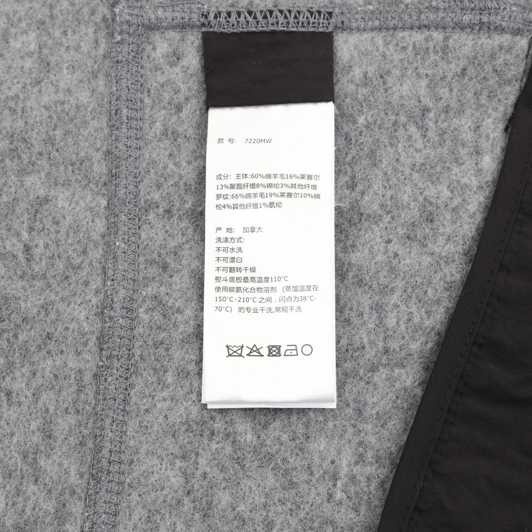Wool-Blend Fleece Bomber Grey