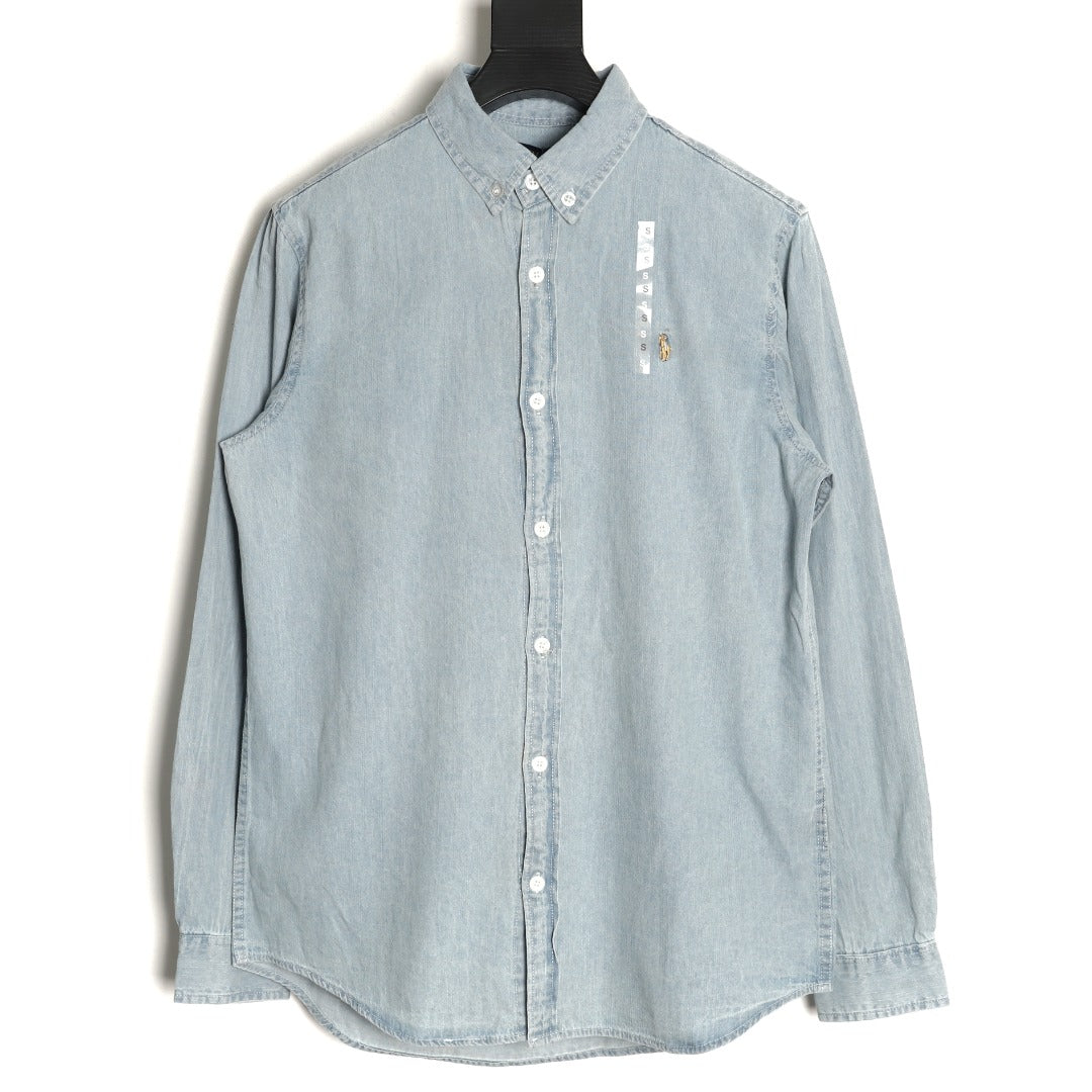 Chambray Button-Down Shirt Light Blue