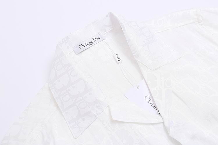 Oblique Monogram Silk Hawaiian Shirt White