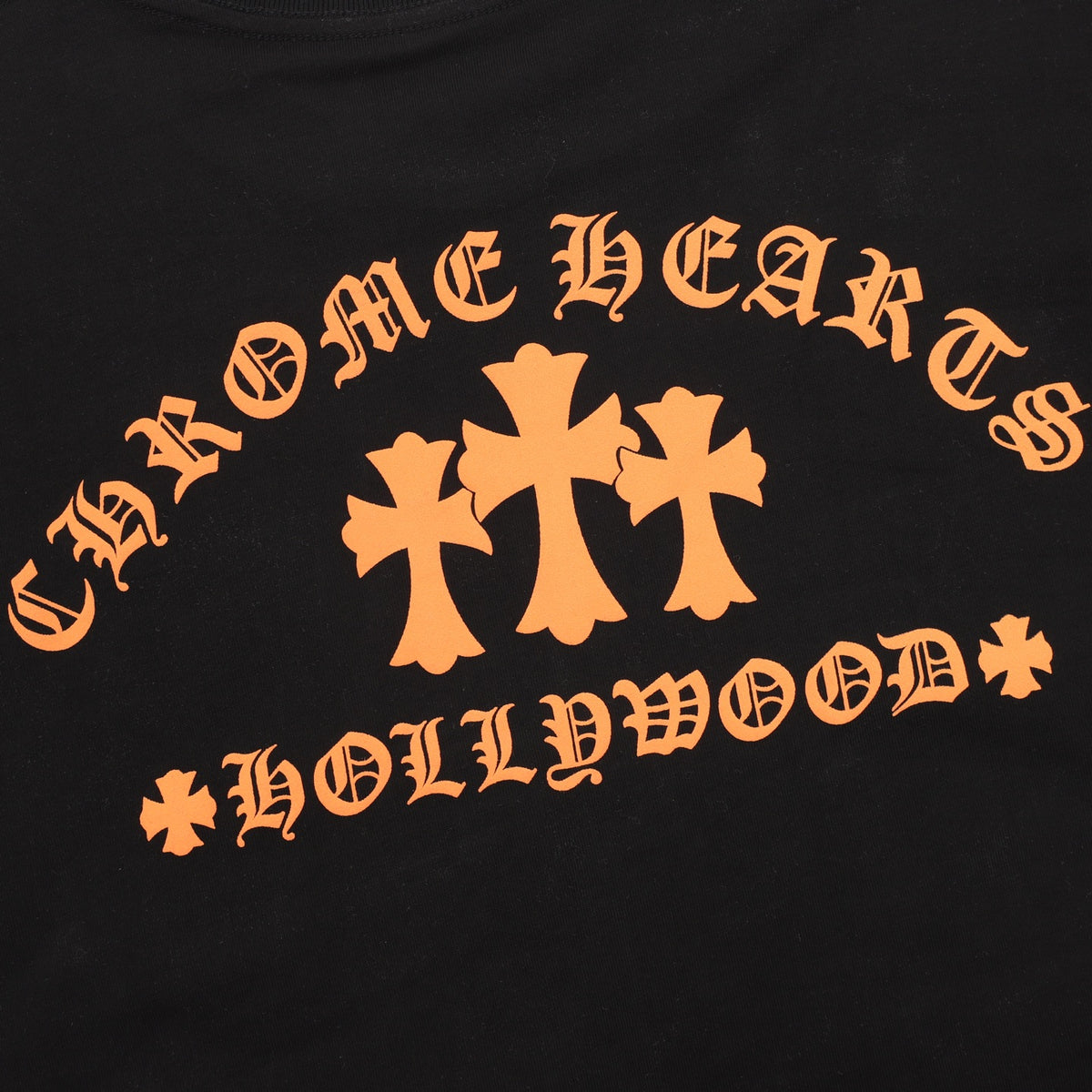 Hollywood Long Sleeve Pocket T-Shirt Black & Orange