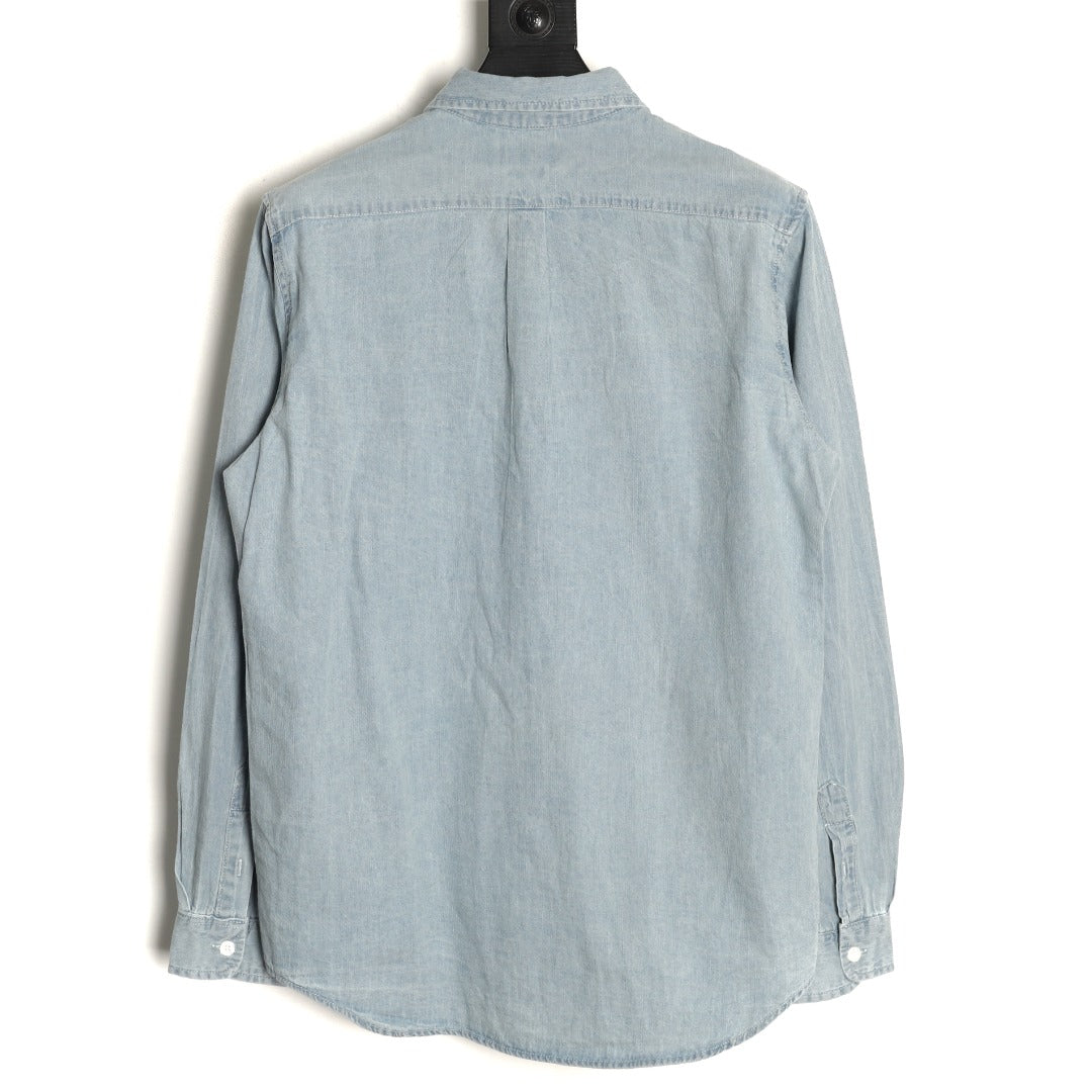 Chambray Button-Down Shirt Light Blue
