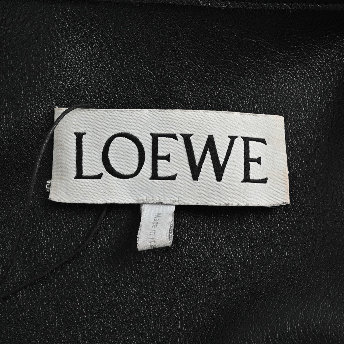 Debossed Anagram Leather Overshirt Black