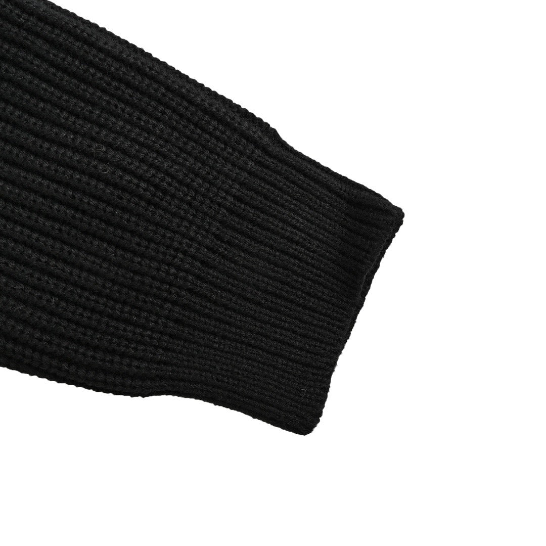 Oversized Ribbed Wool Black