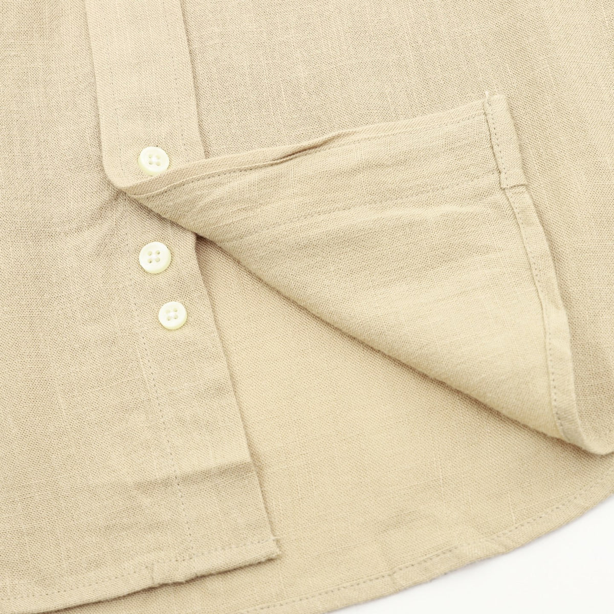 Linen Button-Down Shirt Coastal Khaki