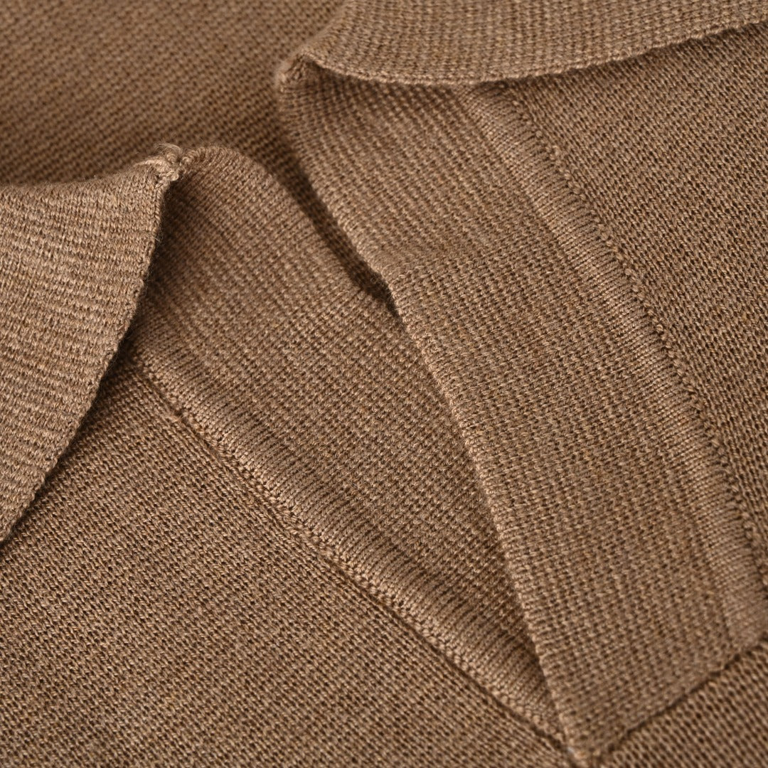 Open Polo Taupe Brown