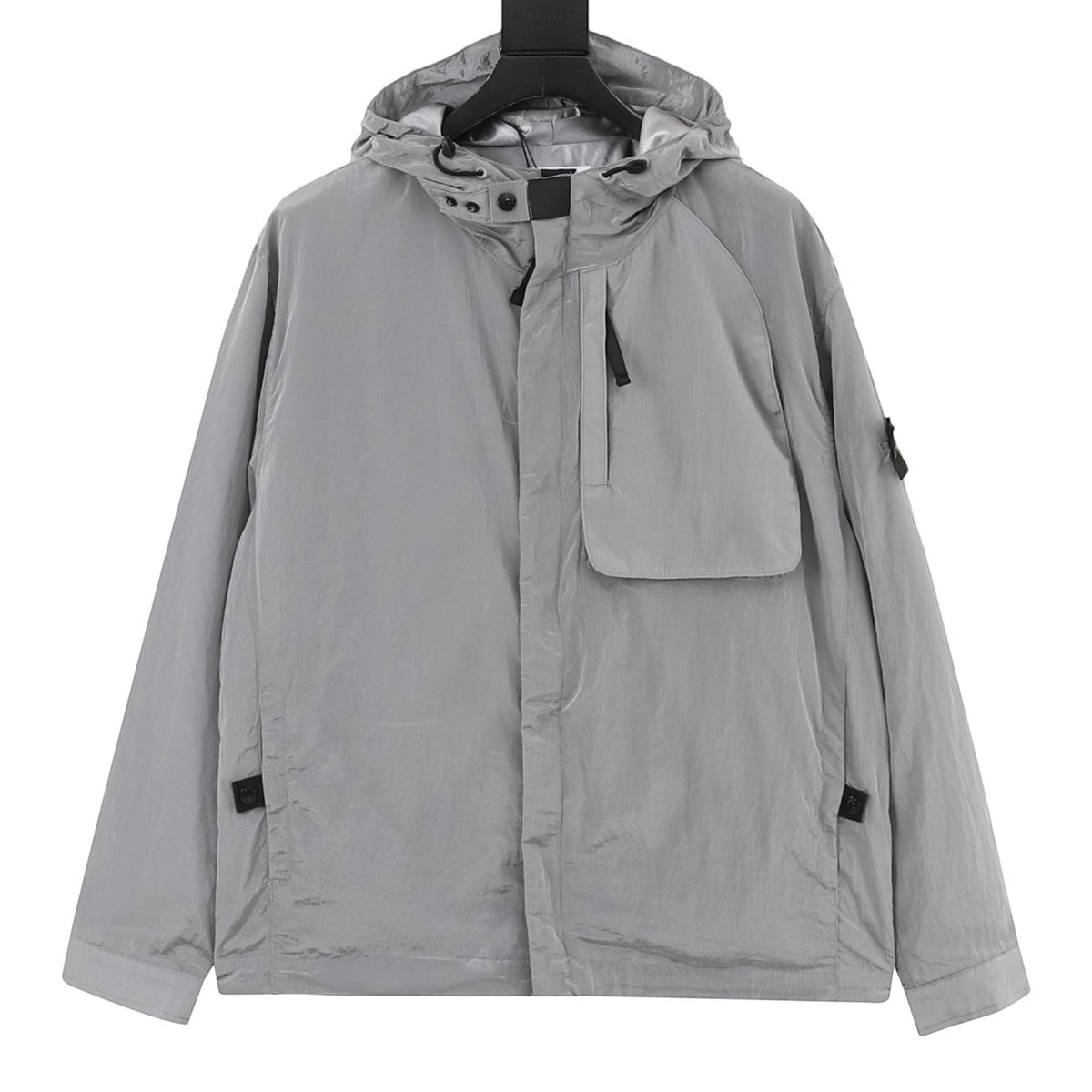 500-TC Wrinkled Corduroy Hooded Jacket Pearl Grey