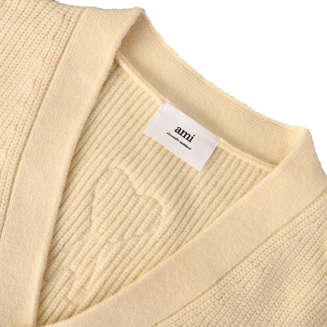 Ribbed College Cream & Red