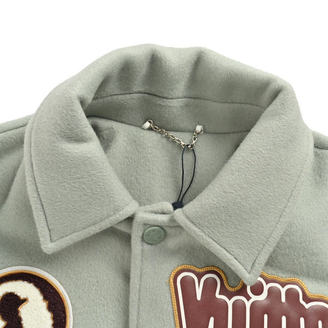 Varsity Leather Blouson Aqua FW23