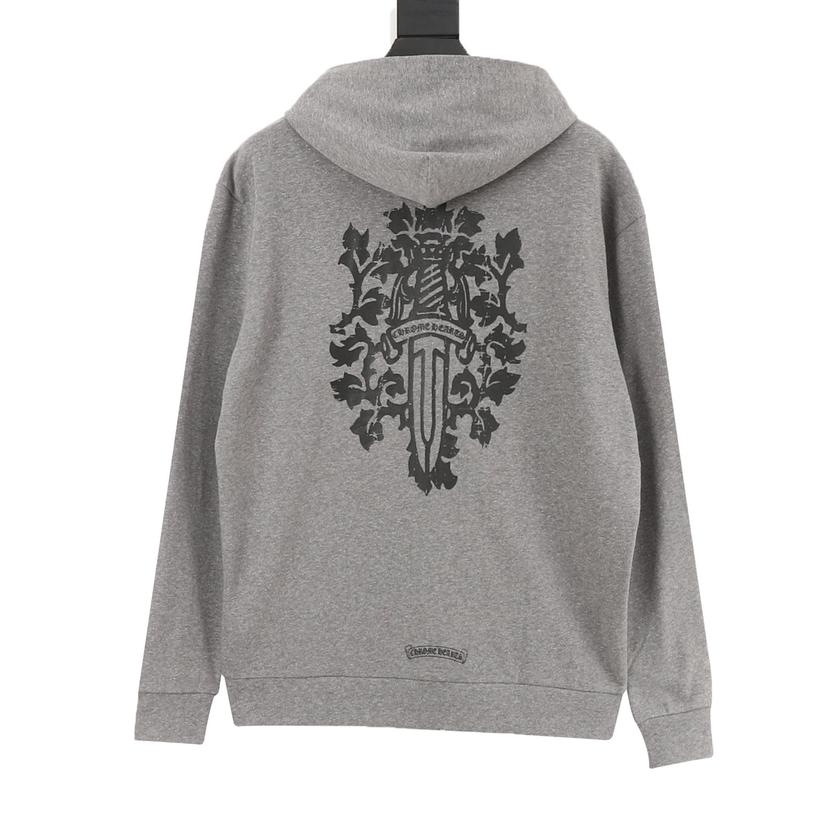Gothic Logo Zip-Up Hoodie Grey