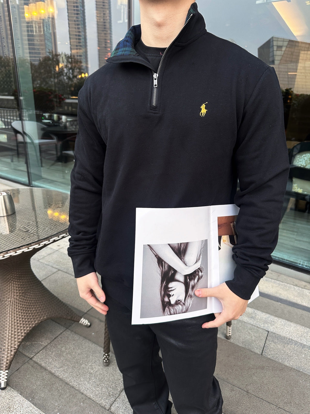The RL Fleece Quarter-Zip Sweatshirt Black