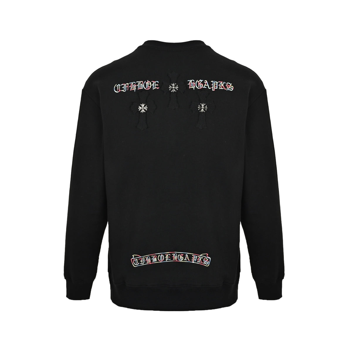 Neck Logo Crewneck Sweatshirt Black