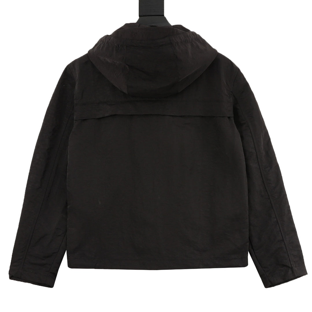 Water-Resistant Hooded Jacket Black