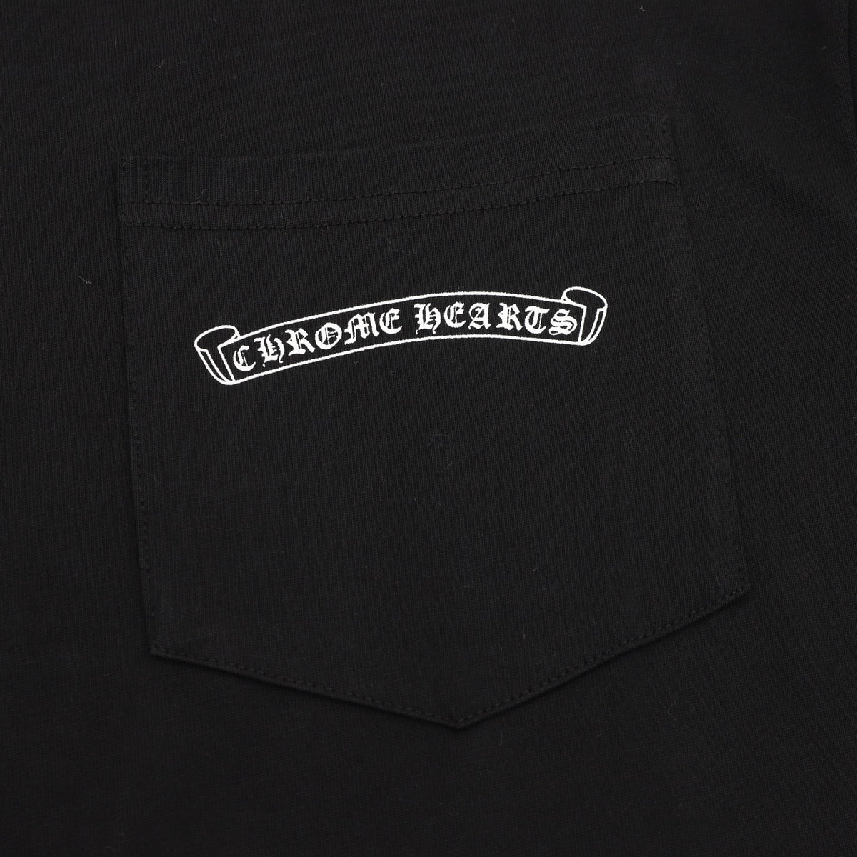 Scroll Logo Long Sleeve Pocket T-Shirt Black