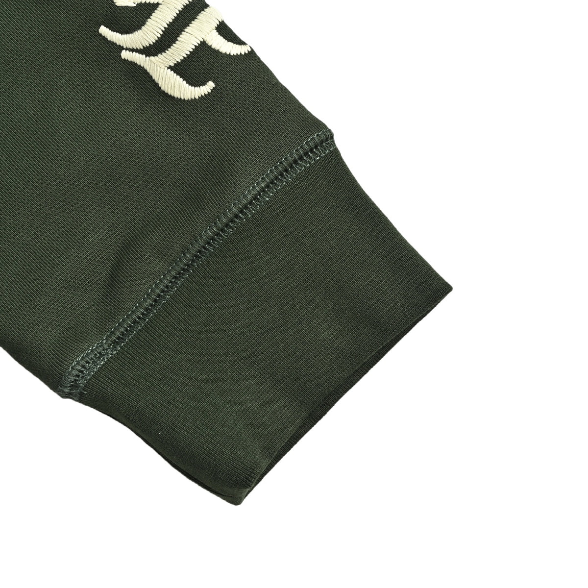Script Embroidered Half-Zip Sweatshirt Dark Green