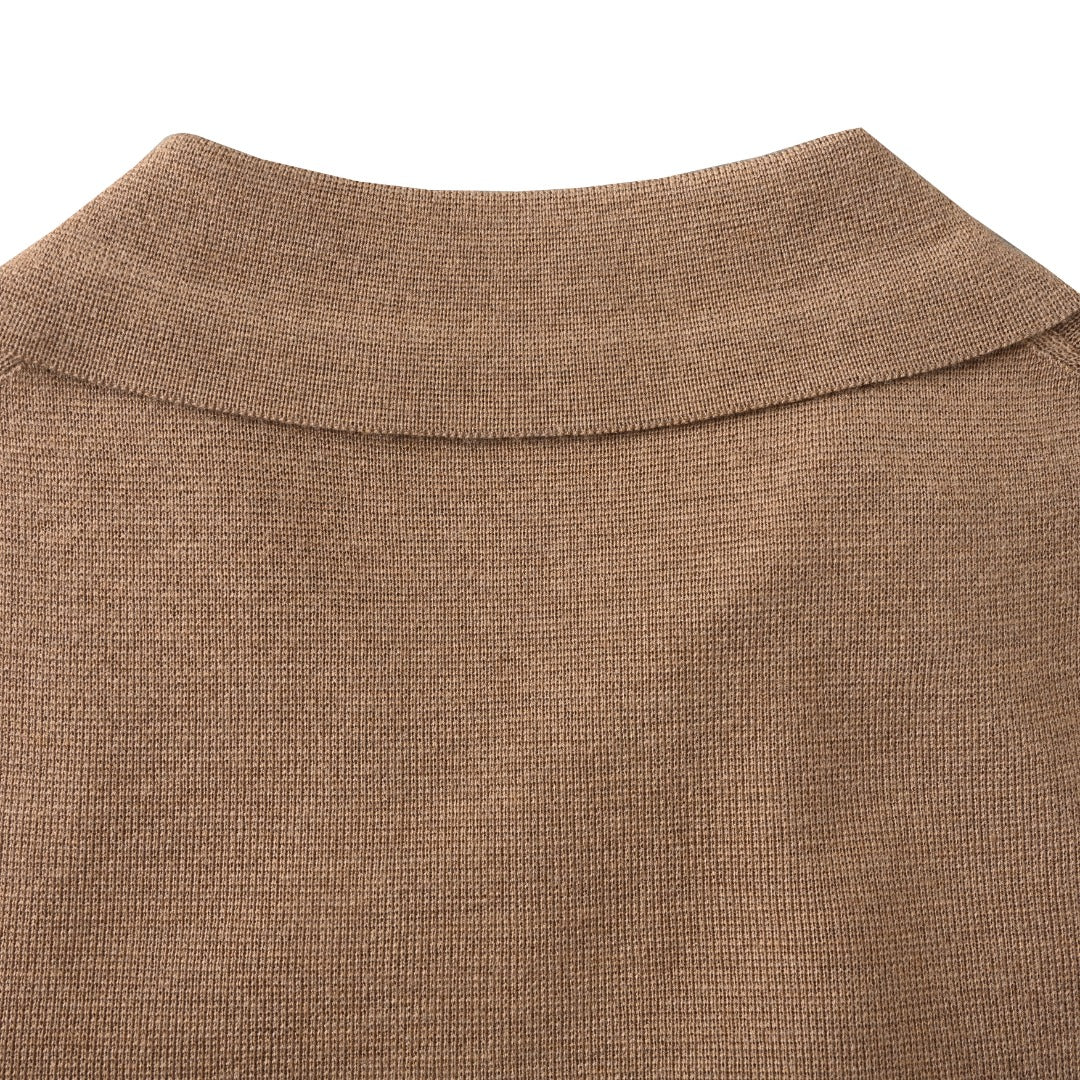 Open Polo Taupe Brown