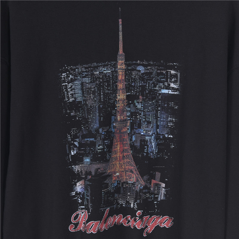 Tokyo Tower Hoodie Black
