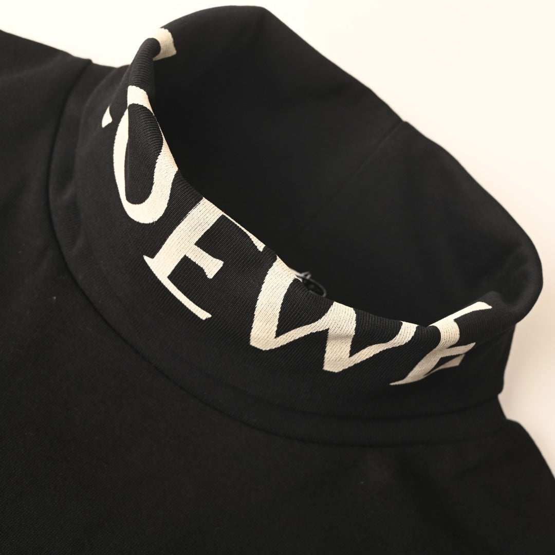 Logo-Print Turtleneck Black