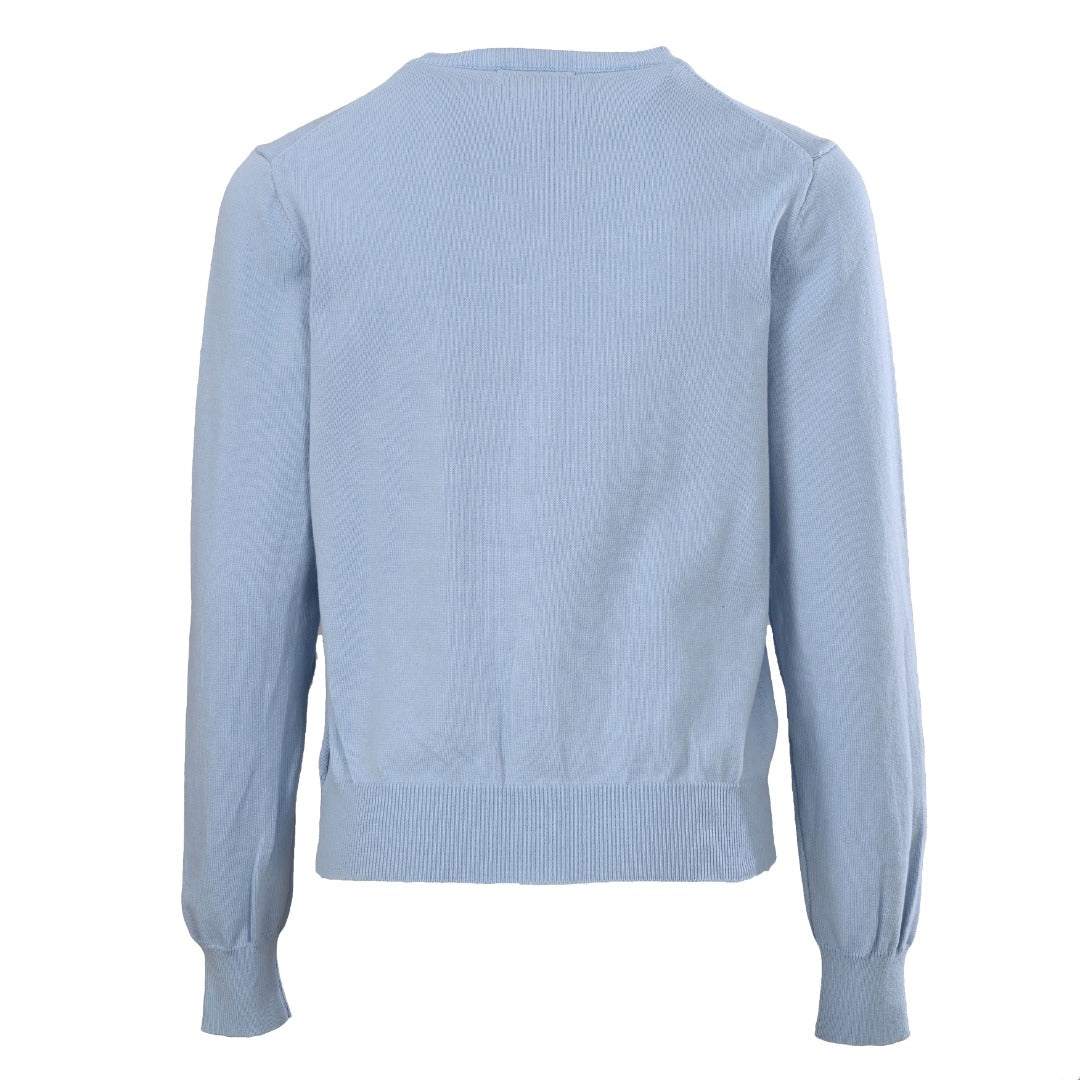 Slim-Fit Cotton-Blend Crewneck Cardigan Light Blue