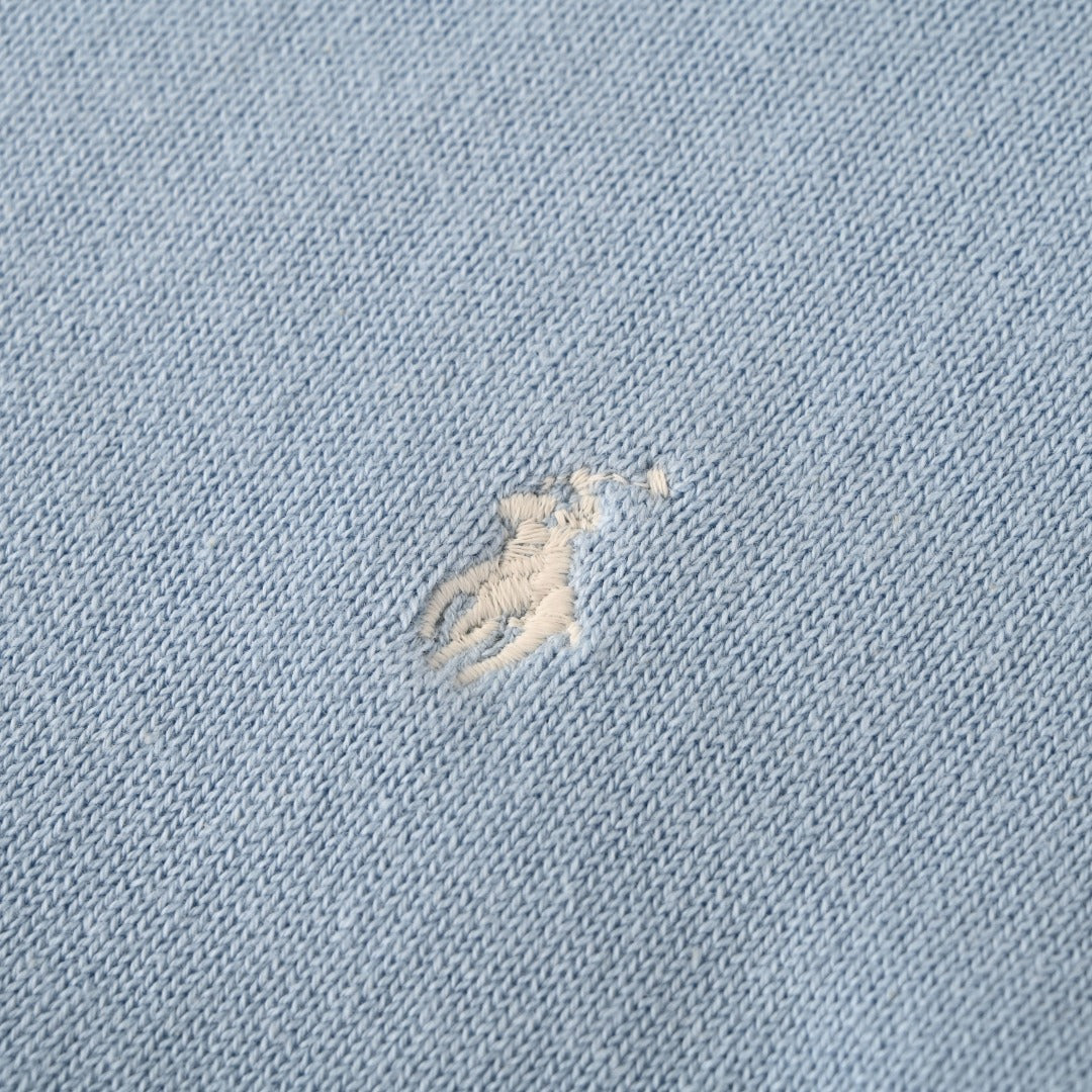 Slim-Fit Cotton-Blend Crewneck Cardigan Light Blue