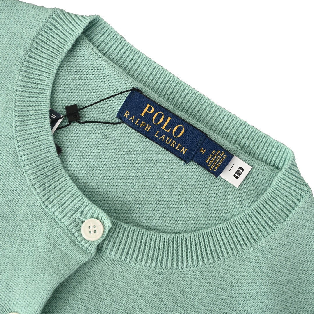 Stretch Cotton-Blend Crewneck Cardigan Cast Green