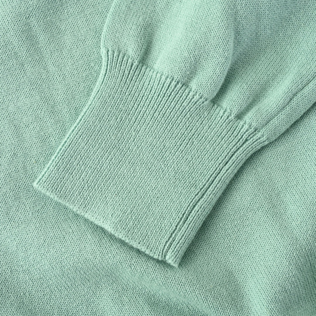 Stretch Cotton-Blend Crewneck Cardigan Cast Green