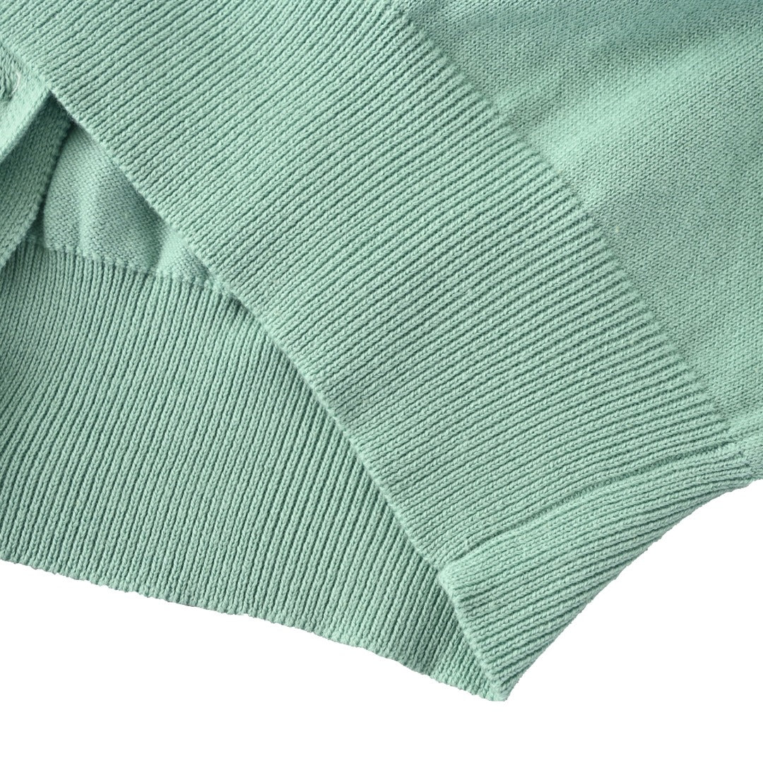 Stretch Cotton-Blend Crewneck Cardigan Cast Green