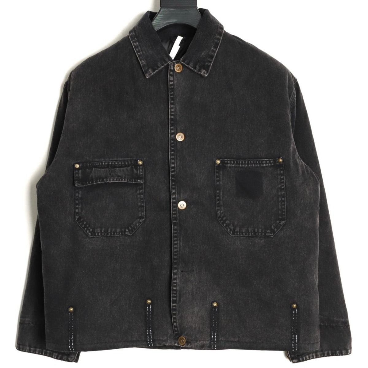 Contrast Collar Washed Black