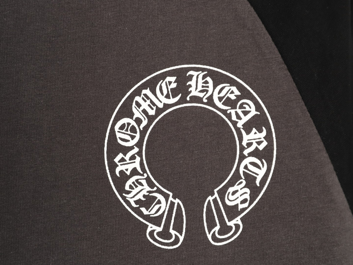 Horseshoe Raglan Long Sleeve T-Shirt Charcoal & Black